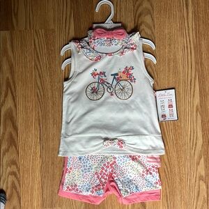 Little Lass White and Pink 5 Piece Set